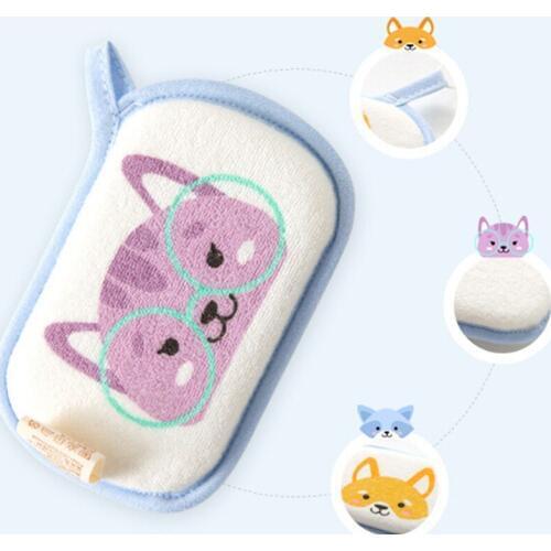 Baby Nursery Baby Bath Toddler Brushes Soft Cartoon Animal Wipe Hanging Bathing Brush For Children Bathroom
