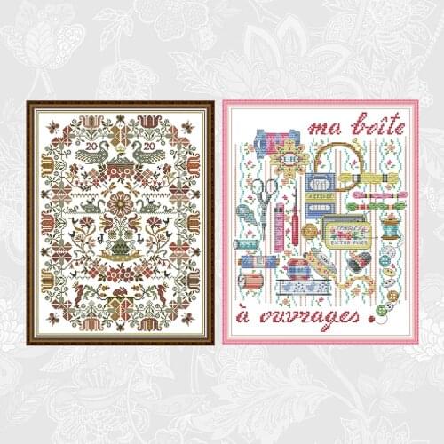 Totem and Sewing Set Cross Stitch Pattern Printed on Canvas 14CT 11CT DIY Handmade Embroidery Sets Needlework Home Decoration
