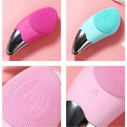 Ultrasonic Electric Face Cleansing Brush Silicone Wash Instrument Deep Pore Cleaning Vibration Massager Usb Rechargeab Dropship