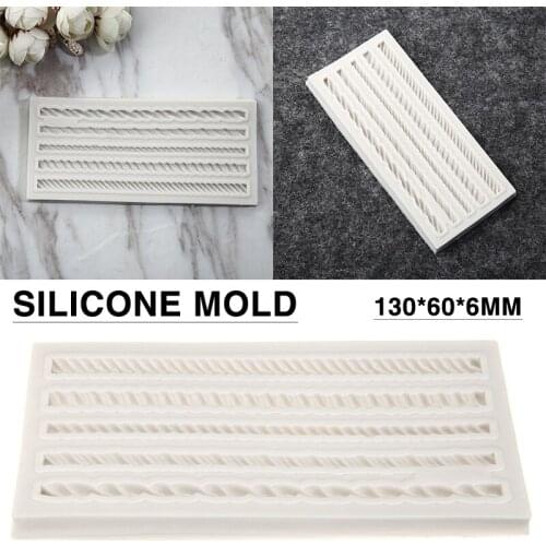 Rope Knitting Silicone Fondant Mold Chocolate Cake Border Decorating Moulds DIY Sugar Icing Gumpaste Tools Kitchen Bakeware