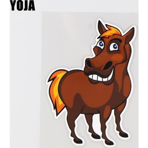 YOJA 9.8X14.3CM Animal Pattern Vinyl Car Sticker Decal Funny Cartoon Strong Horse 19A-0192