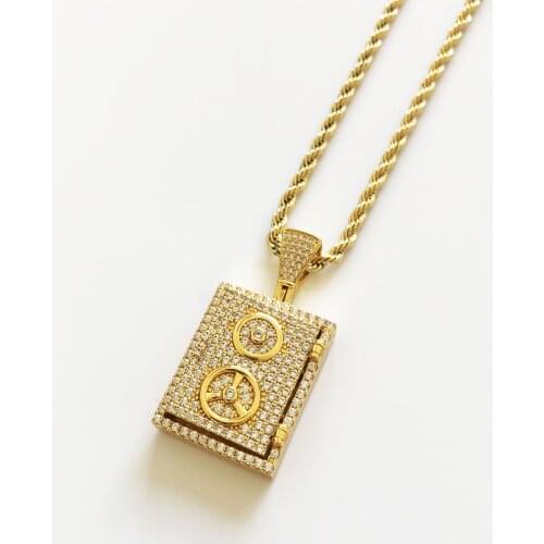 Gold and white gold coating high quality book pendant