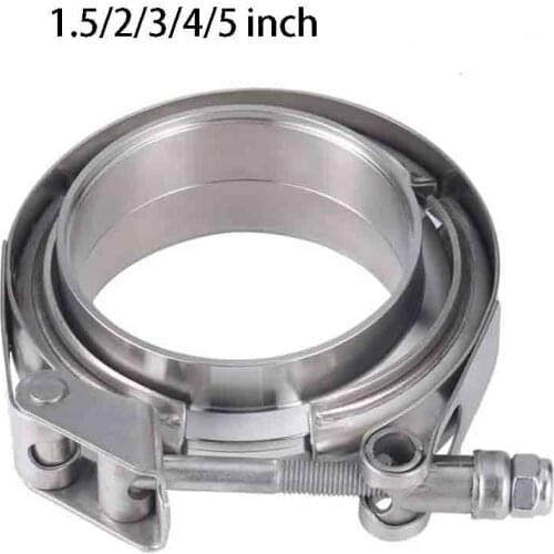 1.5/2/3/4/5 inch Stainless Steel Quick Release V Band Clamp With Male Female Flange Exhaust Pipe Clamp
