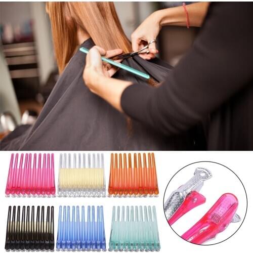 10pcs/set Hair Care Clips Stainless Steel Hairdressing Sectioning Clips Clamps For Hairdressing Barber Hair Cut Use Styling Tool