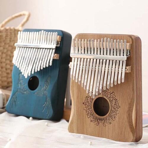 17 Key Kalimba African Solid Wood Thumb Piano,Made By Single Board High-Quality Mahogany Body Musical Instrument Finger Piano