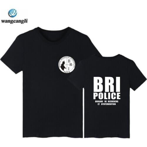 2020 France Special Elite Police Forces Unit GIGN Gendarmerie BRI Black T shirt Men Short Tshirt homme Cotton T-shirt Tops