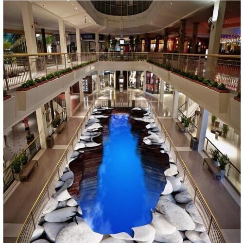 3D wallpaper 3d floor murals blue sky PVC waterproof floor Custom Photo self-adhesive 3D floor Home Decoration