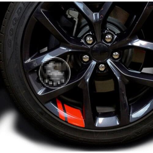 8Pcs Reflective Car Wheel Rim Vinyl Stickers Hash Mark Stripe Racing Wheel Hub Decals for Size 16" - 21"