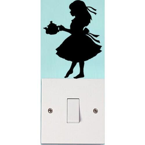 Alice In Wonderlan Personality Decor Wall Decals Light Switch Stickers 5WS1471