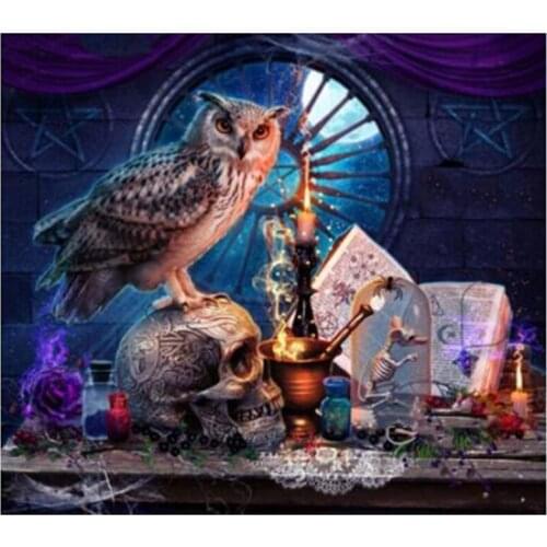 5D DIY Full Round/Square Diamond Painting "Cartoon Owl & Book " 3D Embroidery Cross Stitch Rhinestone Mosaic Home Decor Art Y210