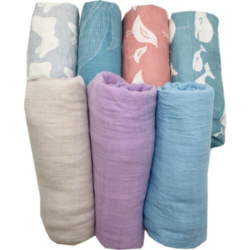 Bamboo Muslin Swaddle Blanket Newborn Photography Accessories Soft Swaddle Wrap Baby Bedding Bath Towel Solid Color from LASHGHG