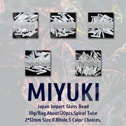 BLUESTAR Japan Miyuki Spiral Tube Glass Bead DIY Beading Work Clothing Wedding Dress Accessories 10g Pack 5 Color Choices
