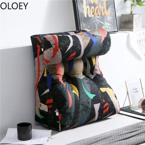 Big Triangle Bed Head Cushion Back Sofa Waist Backrest Pillow for Bed Cushions Relleno Cojin 45x45 Cojines Decorativos Para Sofa