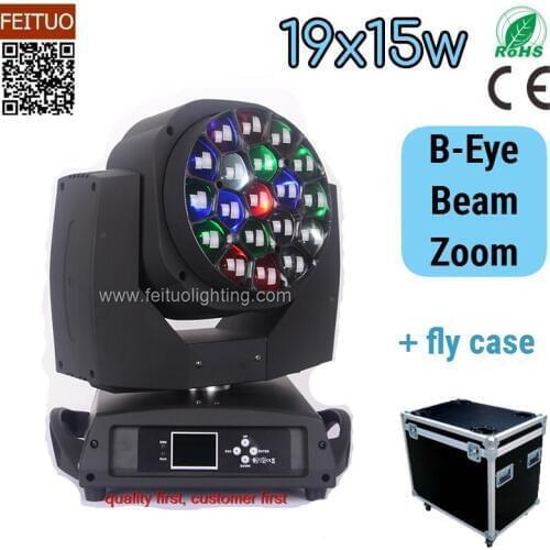 2pcs with flight case American dj 19X15W RGBW Clay Paky B-EYE K10 beam wash zoom beam moving head stage lighting