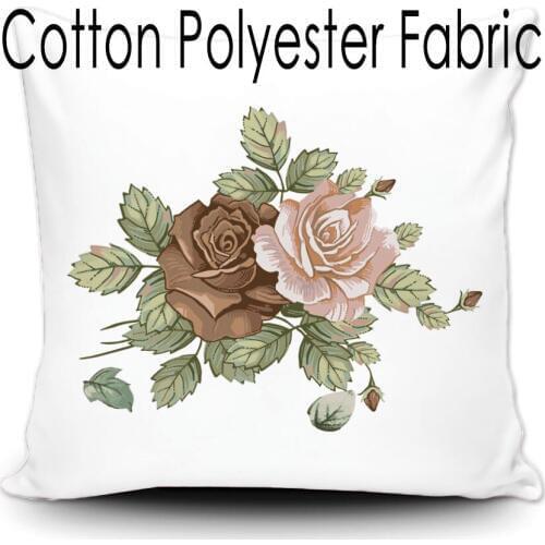 Colorful Flowers Print Pillowcases Decorative Rose Cushion Cover For Car Sofa Seat Pillow Case Oil Painting Style
