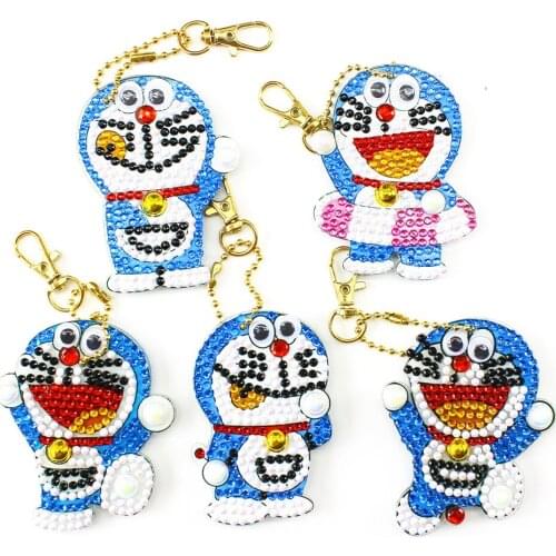 Diamond Key Chain Cartoon Design for Kids Diamond key ring Shape Pendant Shaped Rhinestone Mosaic Embroidery Keychain