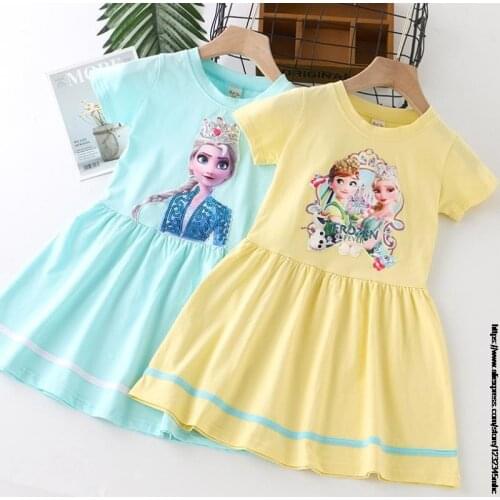 Disney Cosplay Frozen Elsa Dress for Girl Halloween Costume Baby Girls Princess Sequins Dresses Children Wear Size 1 to 7 Years