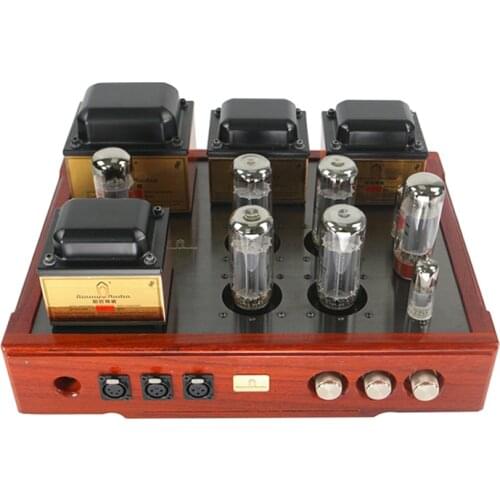 E2 balance pre-stage bile regulated rectifier EL34 bile amplifier, sensitivity: 200mV-600mV，frequency response: 20Hz-20KHz