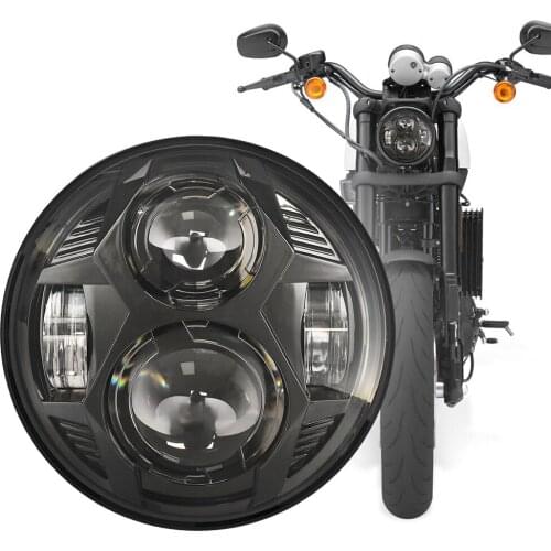 51W Black 5.75 Inch LED Motorcycle Projector Headlight DRL Hi/Lo Beam for Harley Davidson Sportster Touring Scrambler Headlamp