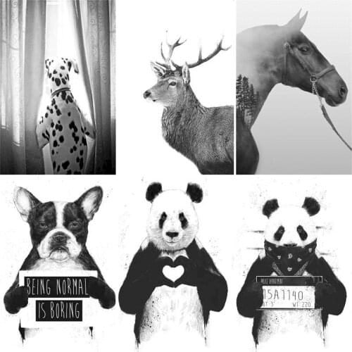 GATYZTORY DIY Painting By Numbers On Canvas Oil Pictures For Kid Abstract panda Animals Coloring By Number Home Decoration