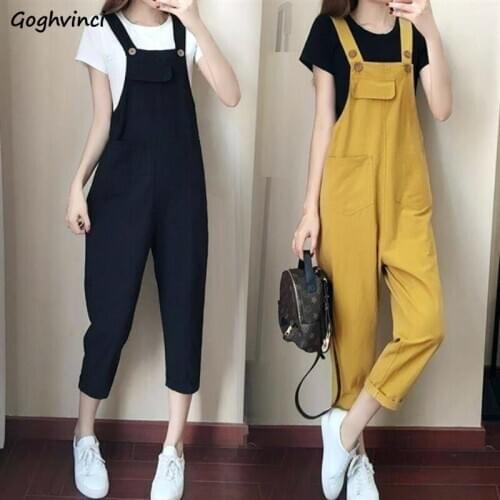 Jumpsuits Women Spring Ankle-length Suspenders All-match Solid Loose Large Size 4XL Womens Leisure Korean Style Stylish Chic New
