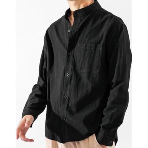 Soft Simple Long Sleeve Pocket All Match Shirt Top Loose Shirt Pocket Streetwear