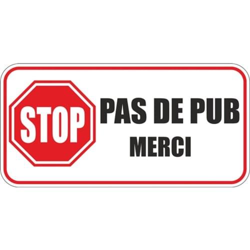 8.3x4cm Stop Pus De Pub Merci In French Car Stickers Decal Anime Cute Car Accessories Decoration for Mitsubishi Stickers