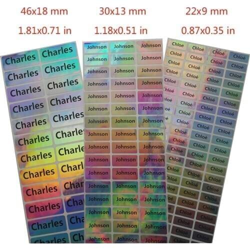 Multi Color Labels Children Personalized Name Stickers Students Personal Belongings Tag Customized Adhensive Name Stickers