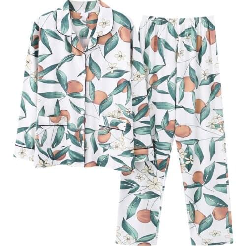 New Autumn Winter Women Pajamas Knitted Cotton Pijama Mujer Long Sleeve 2 Piece Set Women Pyjamas Plus Size Women Nightwear