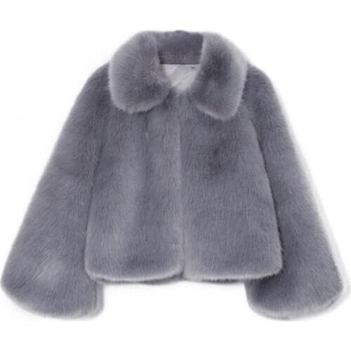 Zoulv New Luxury Faux Fur Coat Leopard Print Winter Jacket Feminino Ropa Invierno Mujer Turn Down Collar Slim Womens Outerwear