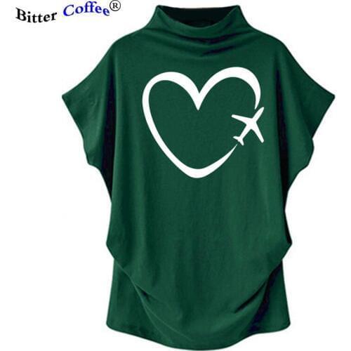 New fashion Summer arrival Travel plane heart love Print Women tshirt Cotton Casual Funny t shirt Gift Girl Top Tee Plus Size