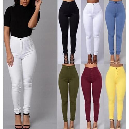 Solid Color jeans for women high waist jeans Skinny Pencil Pants Long Trousers denim pants Bodycon Skinny Jeans Women Pants