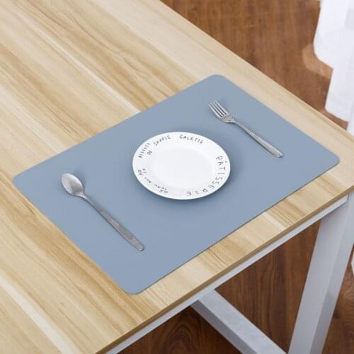 Solid Color Oilproof Leather Placemat Western Food Mat Dining Tableware Table Mat Pads Bowl Cup Coaster Kitchen Accessorie