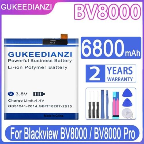 Original GUKEEDIANZI 6800mAh V636468P BV 8000 Replacement Battery For Blackview BV8000 / BV8000 Pro Mobile Phone Batteries
