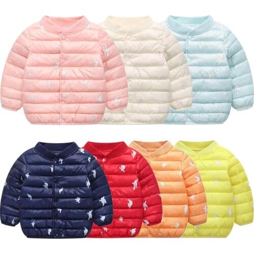 2021 Autumn Winter Hooded Children Down Jackets For Girls Candy Color Warm Kids Down Coats For Boys 2-5 Years Outerwear Clothes