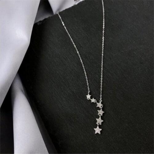 Season Gate 925 Sterling Silver Chain Multiple Stars Personality Fashion Necklace for women SN049