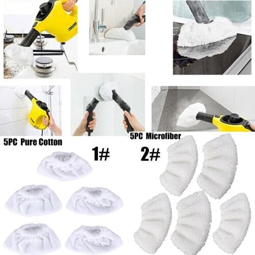 5x For KARCHER SC2 SC3 SC4 SC5 Steam Cleaner Terry Cloth Hand Tool Pure Cotton / Microfiber Cleaning Pads Vacuum Mops