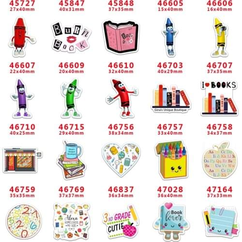 DIY Craft Supplies Sewing Accessories Cartoon Back To School Printed Planar Resins Mold 30 Pieces. PR-45727