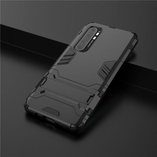 Luxury Armor Shockproof Silicone Phone Case For Xiaomi Mi 10 Youth Cc9 Pro Note 10 Lite Hard Pc Kickstand Back Cover Bumper Capa
