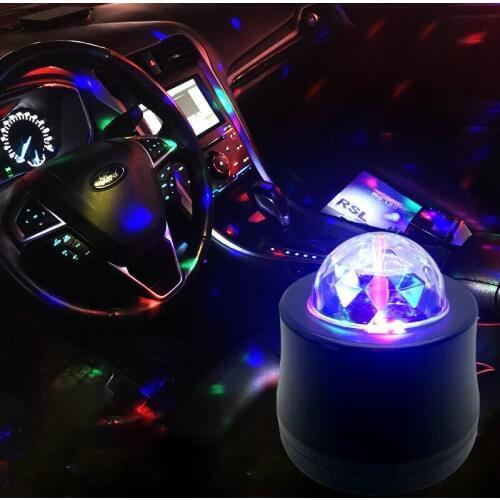 LED Car Light USB Atmosphere Light Mini Stage DJ RGB Colorful Music Sound Lamp for Enjoy Christmas Day Vehicle Home Party Gift