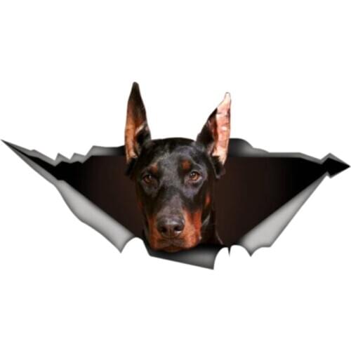 Personality Doberman Dog 3D Vinyl Waterproof Car Window High Quality Accessories Vinyl Motorcycle Decorative PVC 13cm X 7cm
