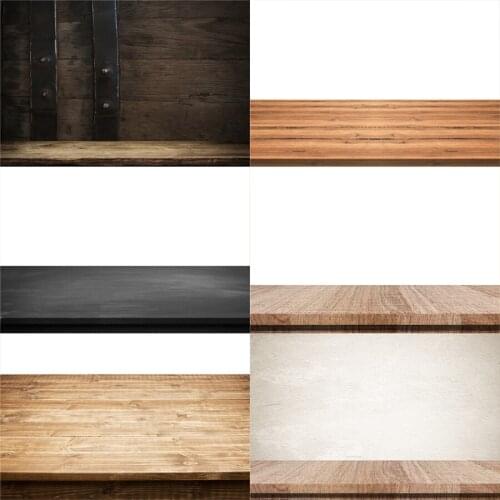 Nitree Photo Studio Props Backdrop Wood Board And White Cement Wall Combination Vinyl Background For Portrait Photography