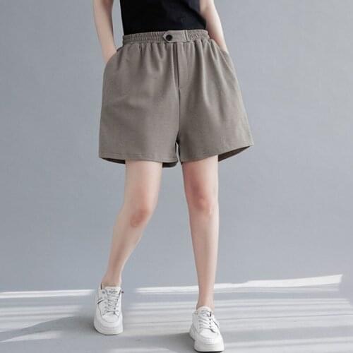 Women Summer Casual Shorts New 2021 Simple Style Solid Color All-match Loose Comfortable Female High Waist Short Pants S3792