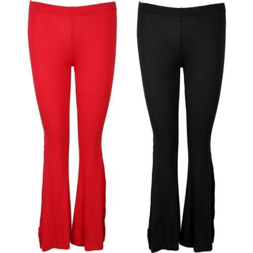 Lady Belly Dance Slit Harem Pants Latin Yoga Genie Trousers Dancing Costumes