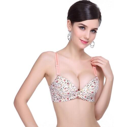 Women Seamless Push Up Bra Gather Wireless Adjustable Ladies Sexy Lingerie Padded Bralette Plus Size 32-38 A B C D Cup