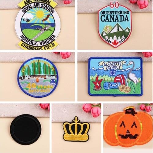 2019 1PCS Iron On Patch Ground Patch Landscape Cartoon Style Applique Decoration For Clothing Washable Wholesale Handmade