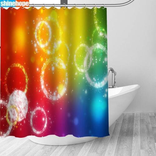 1PC Color Background Shower Curtains for Bathroom Polyester Shower Curtain Printing Curtain Cartoon Shower Curtains