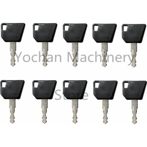 10 Pcs 14607 Lock Ignition Key For JCB Bomag Excavator Wacker Neuson Hamm Master 3CX Hatz Manitou Tractor