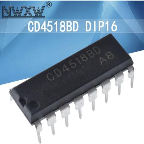 10pcs/lot CD4518 CD4518BE CD4518BD Logic integrated circuit chip DIP16 decimal synchronous addition counter 4518