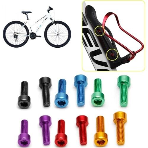 100% Brand New and High Quality 1 Pair Bike Water Bottle Cage Bolts M5 Aluminium Alloy Hex Socket Tapping Screws